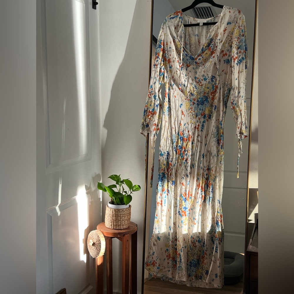 Topshop Multicolor Floral Long Sleeve Dress